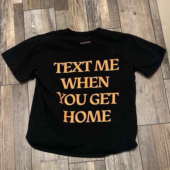 LONELY GHOST Tops - Lonely Ghost Black Tee with Orange Logo